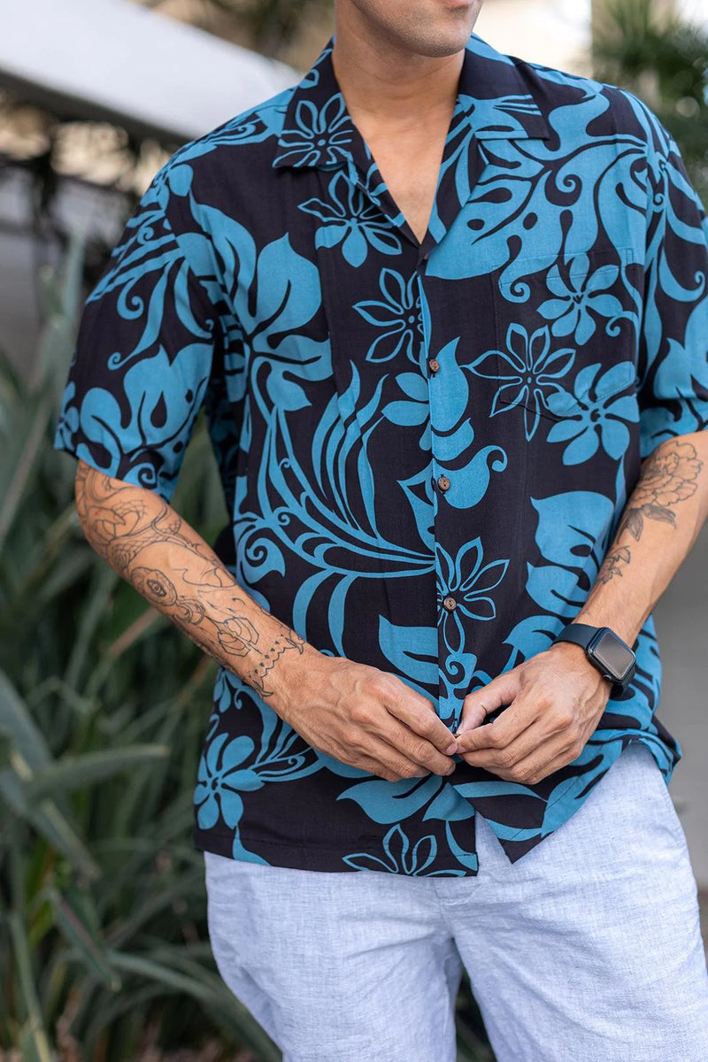 High Quality Men Rayon Hawaii Leisure Viscose Shirt New Fashion