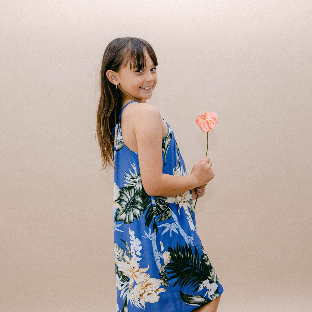 Bamboo Ginger Girl's Halter Dress, Made in Hawaii Sage / 8 Bamboo Ginger Girl's Halter Dress, Made in Hawaii Sage / 8