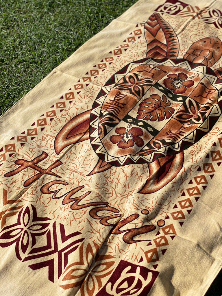 Brown Honu Turtle Towel, 2 Sizes - Ninth Isle, Made with Aloha