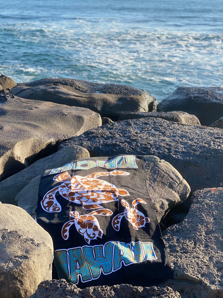 Honu Ohana Hawaii Beach Towel, 2 Sizes - Ninth Isle, Made with Aloha