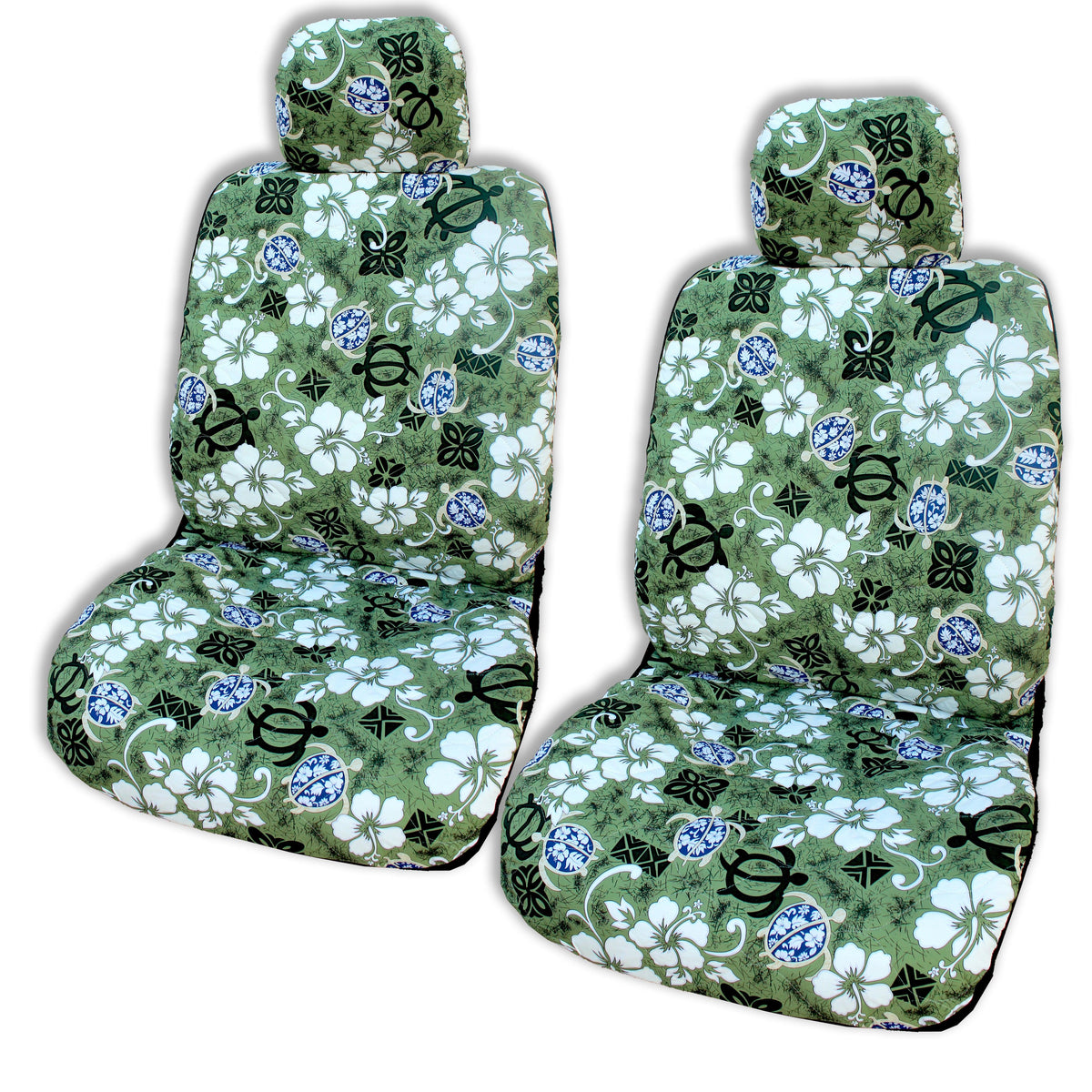 Made in Hawaii - Set of 2, Monstera's Shadow Hawaiian Separate Headrest Car Seat Cover - Customization Car order Seat Protection Unique Gift