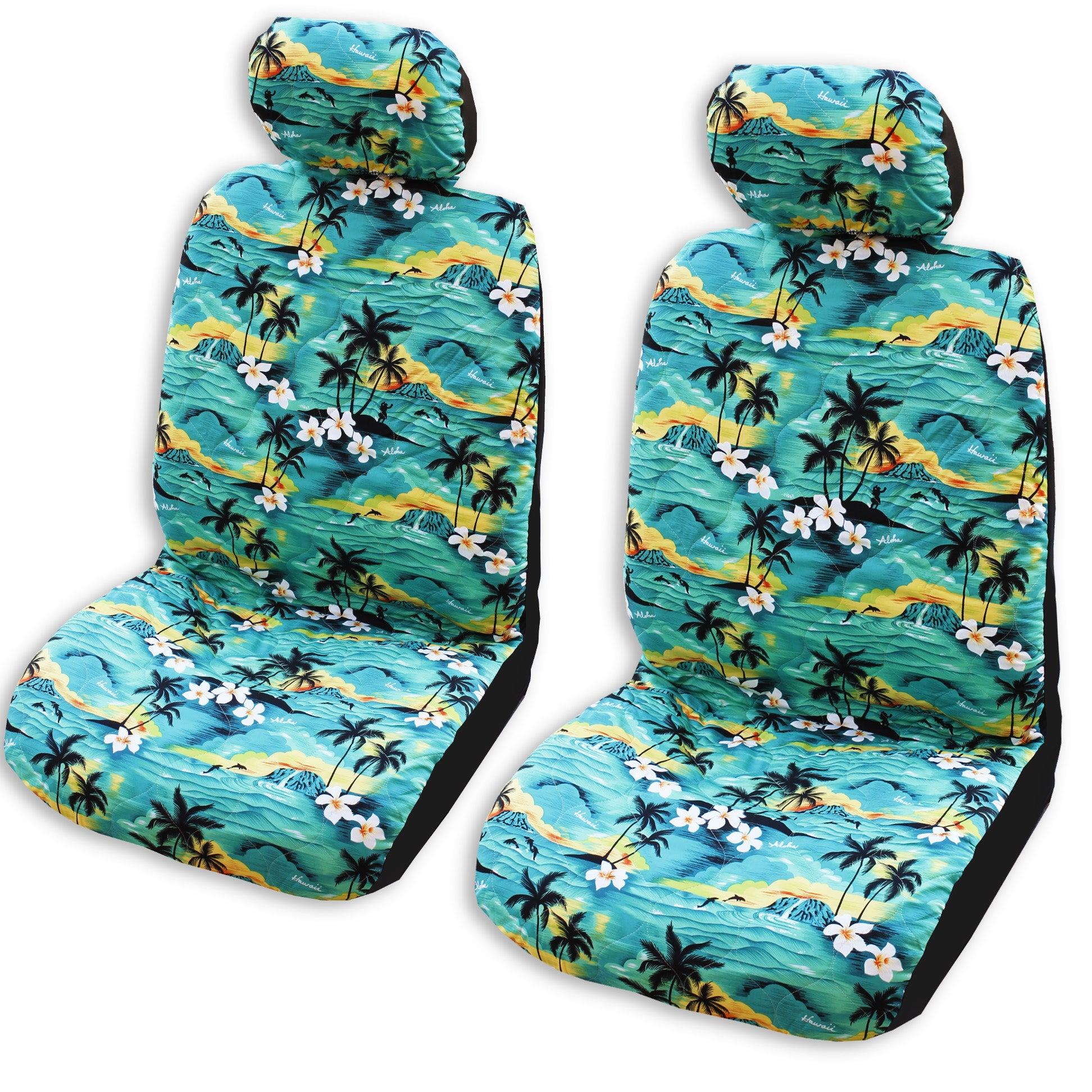 Made in Hawaii - Set of 2,Separate Headrest Car Seat Cover - 100 Sunsets outlet Hawaiian Customization Handmade Car Seat Protection Gift