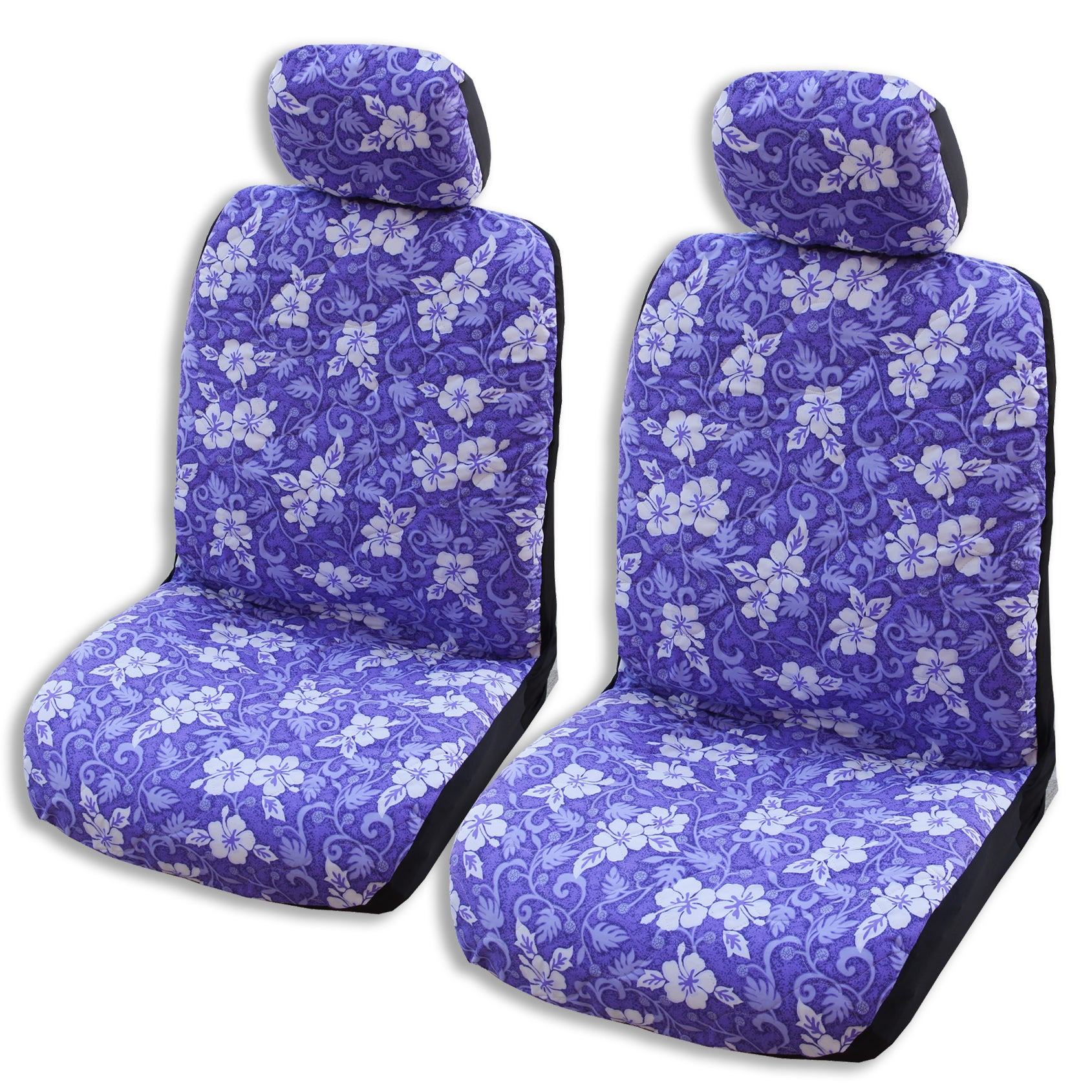 Blue Purple Floral Flowers Car Seat Covers Pair, 2 deals Front Seat Covers, Car Seat Protector, Car Accessory, Seat Cover For Car