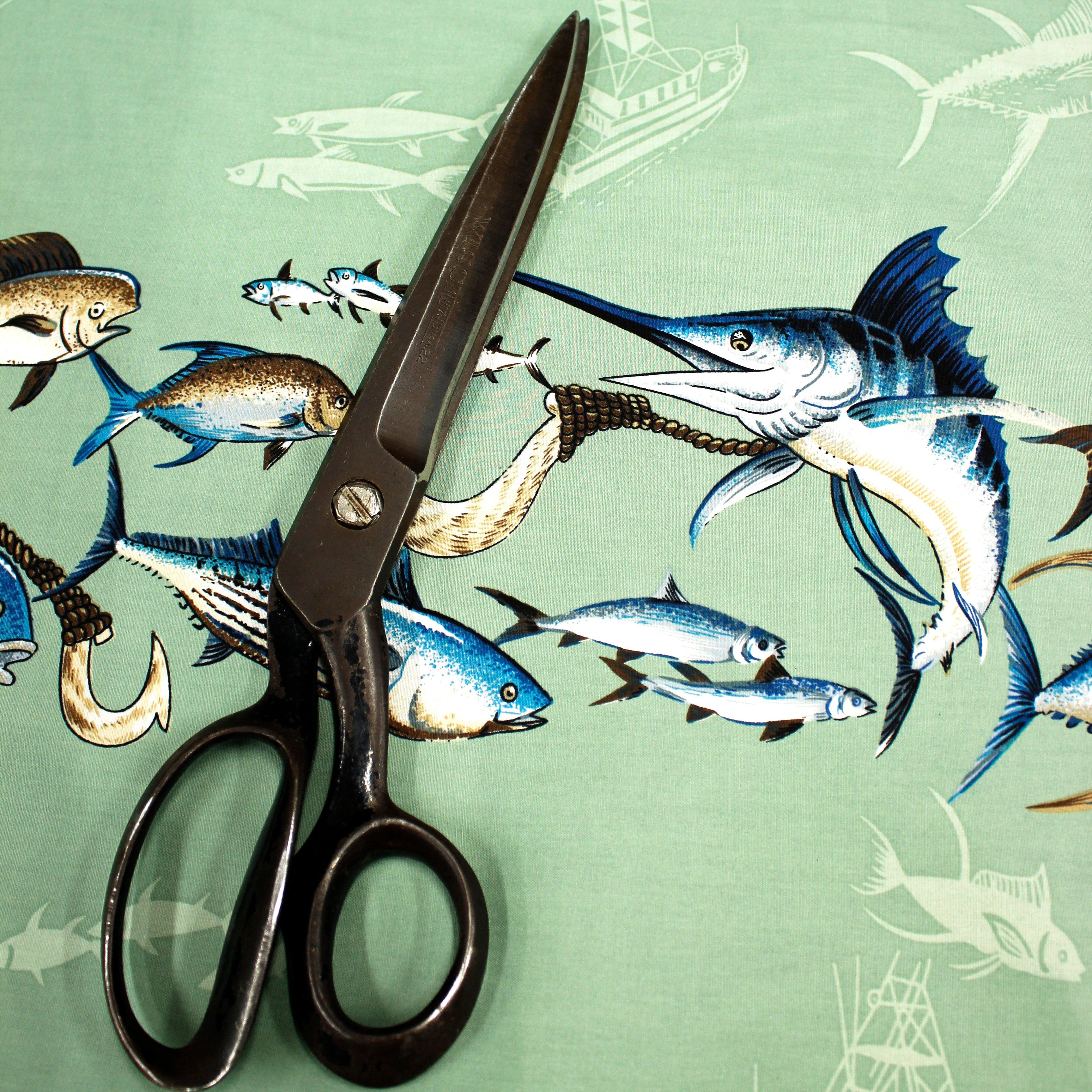 Fish Fabric 6 Simple Billfish by Combatfish fish Marlin Tuna Blue