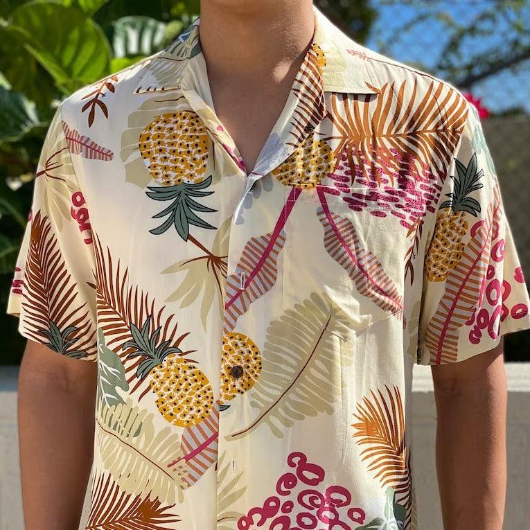 Pineapple Men's Aloha Shirt, Made in Hawaii - Ninth Isle, Made with Aloha