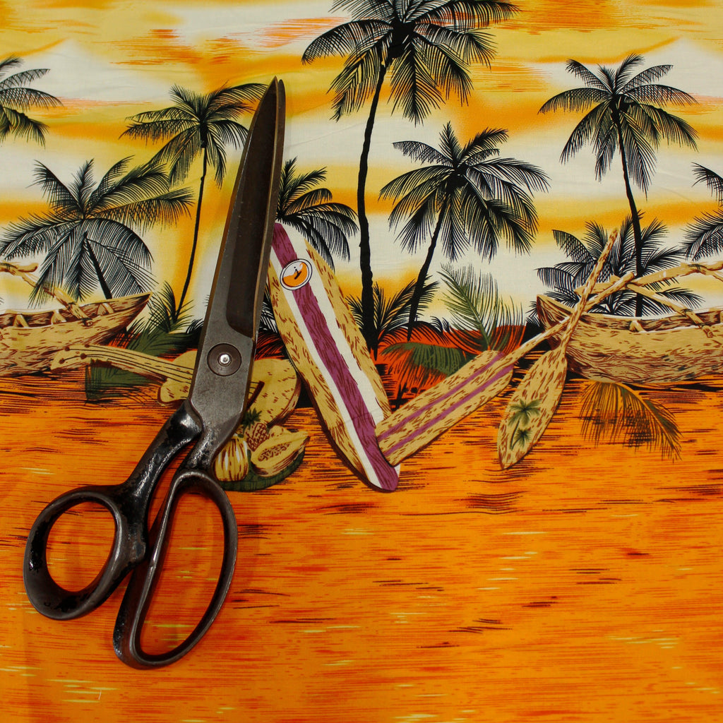 Sunset Canoe - Fabric by the Yard - 100% Cotton - 45" - Ninth Isle, Made with Aloha