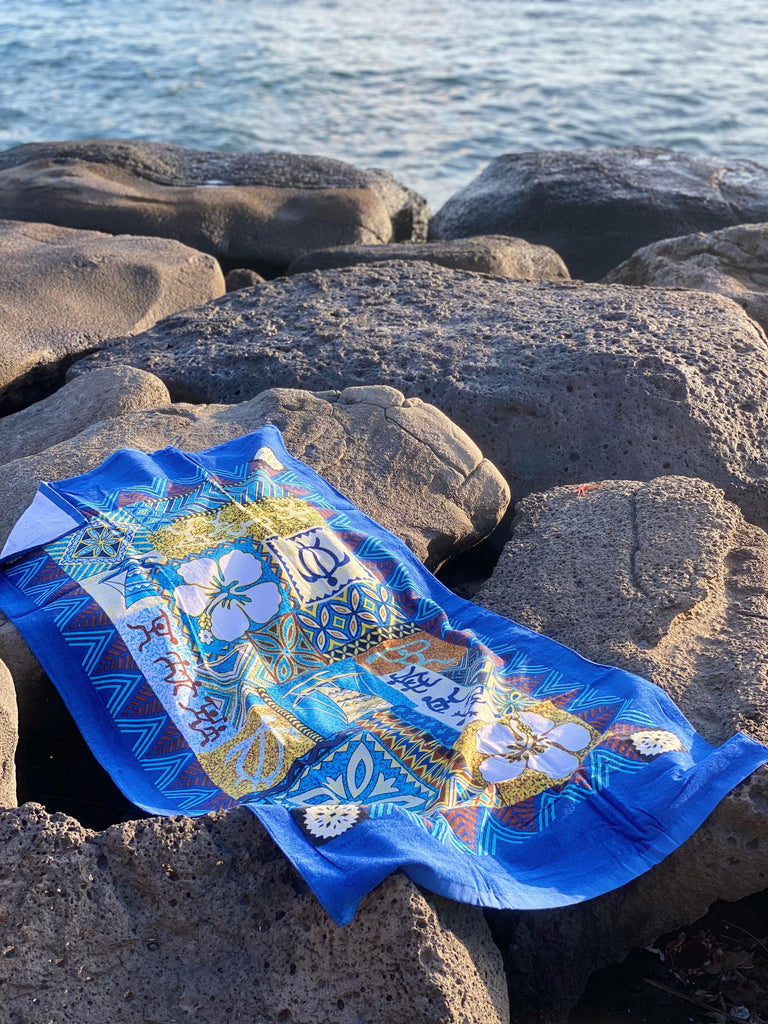Tapa Hawaii Beach Towel, 2 Sizes - Ninth Isle, Made with Aloha