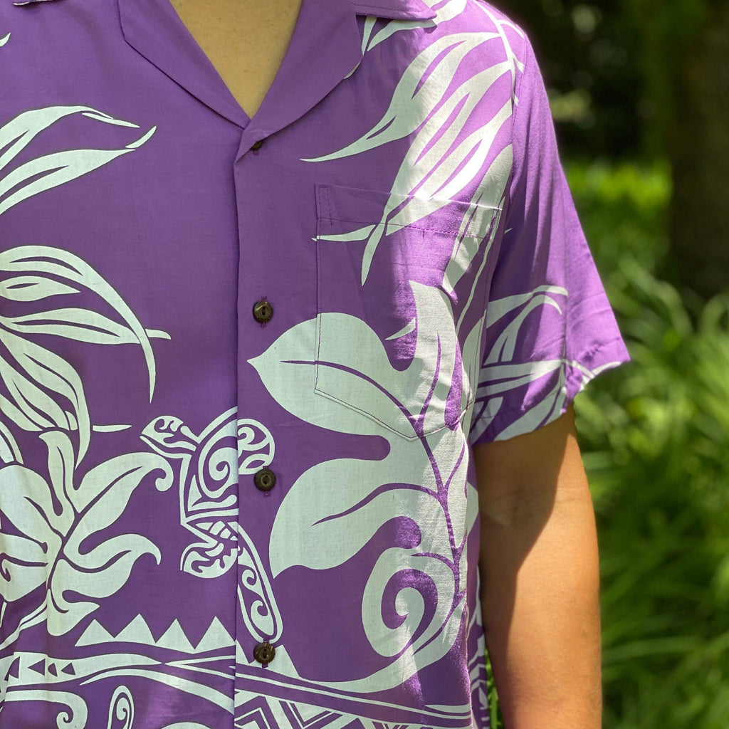 Turtle Fern Men's Aloha Shirt, Made in Hawaii - Ninth Isle, Made with Aloha