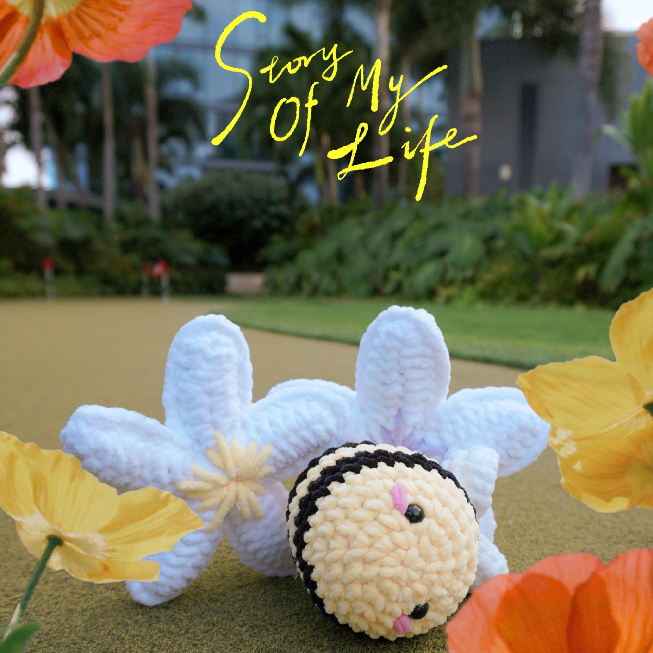 Plumeria Set of 2 Crochet Plushies - Ninth Isle Ohana, Made in Hawaii