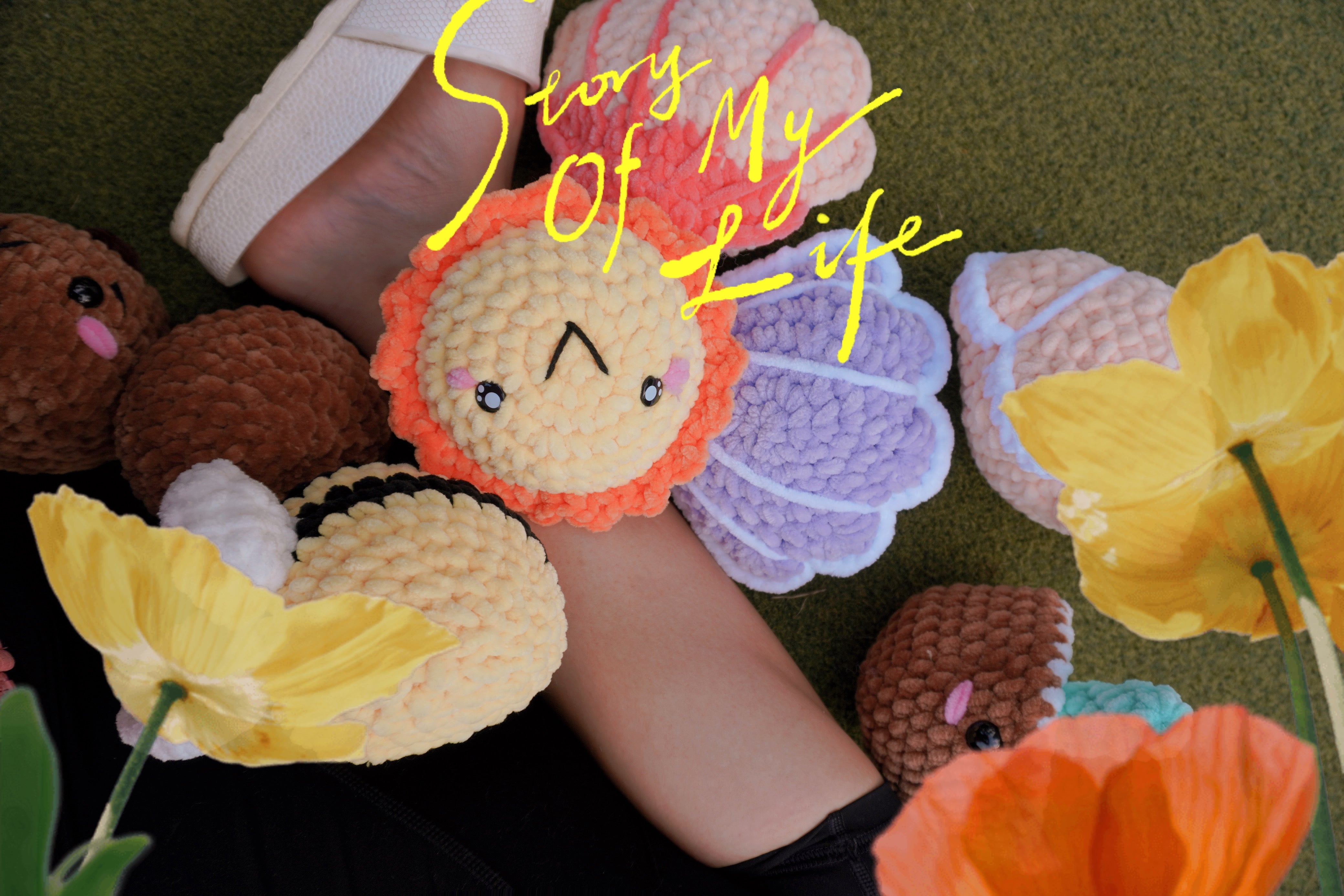 Plumeria Set of 2 Crochet Plushies - Ninth Isle Ohana, Made in Hawaii