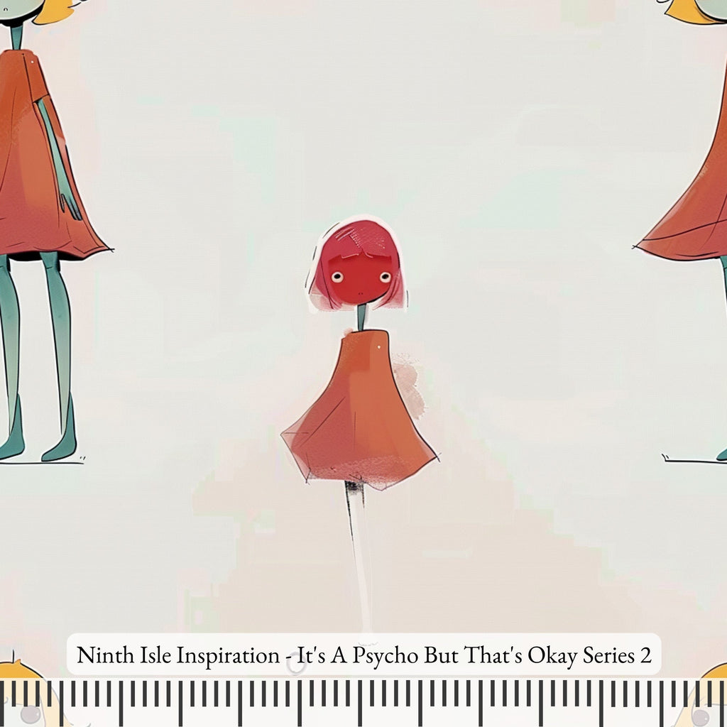 NIInspiration Print in HI by demand, It's A Psycho But That's Okay Rayon Fabric by the Yard - Bulk & Wholesale Available