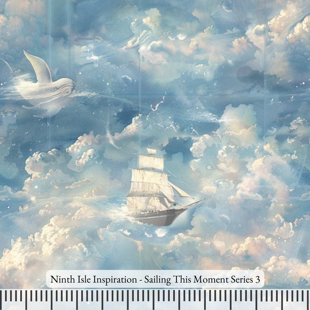 NIInspiration Print in HI, Sailing This Moment Rayon Fabric by the Yard - Bulk & Wholesale Available