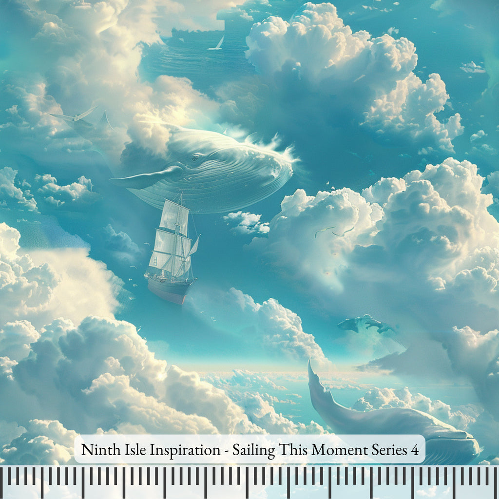 NIInspiration Print in HI, Sailing This Moment Rayon Fabric by the Yard - Bulk & Wholesale Available