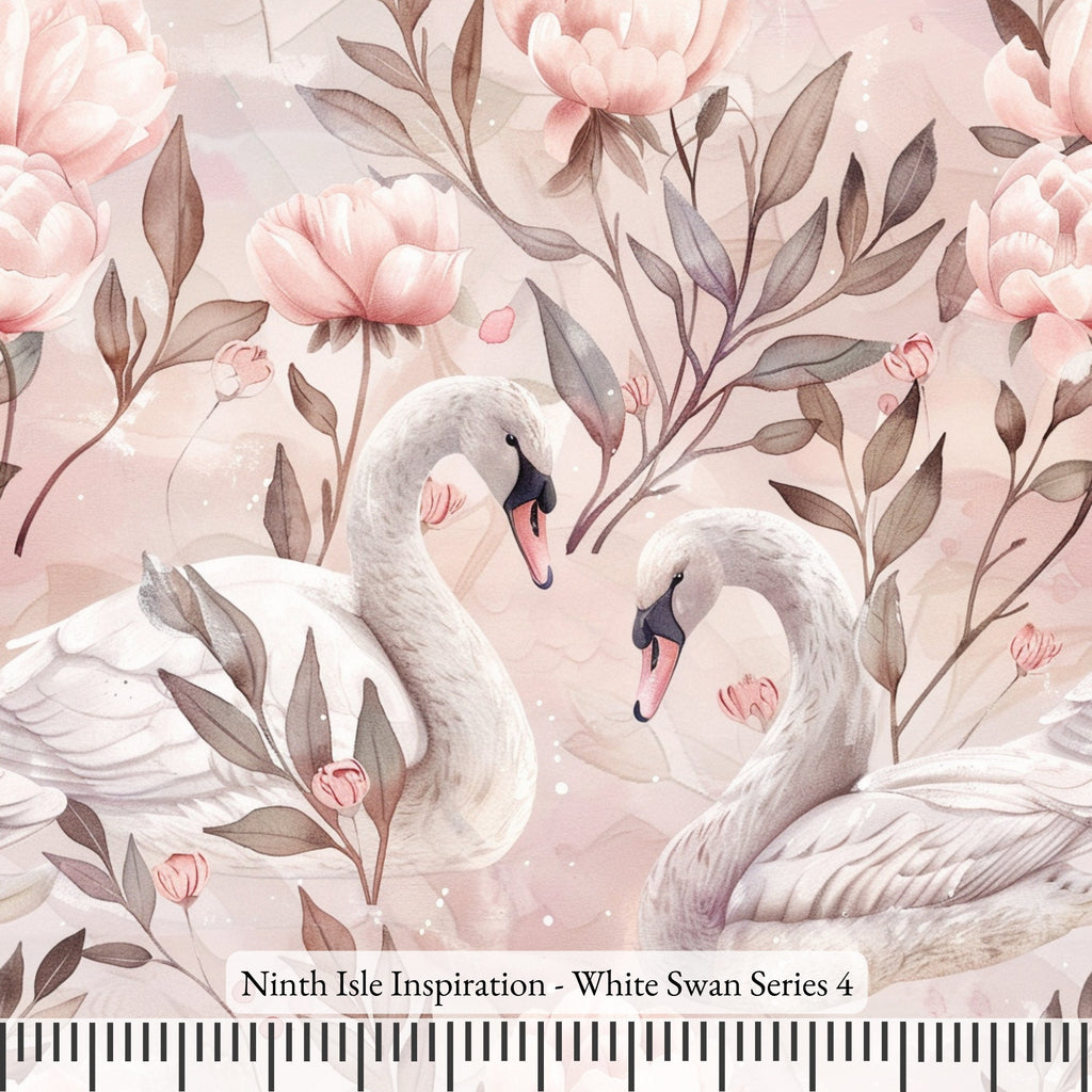 NIInspiration Print in HI by demand, White Swan Rayon Fabric by the Yard - Bulk & Wholesale Available