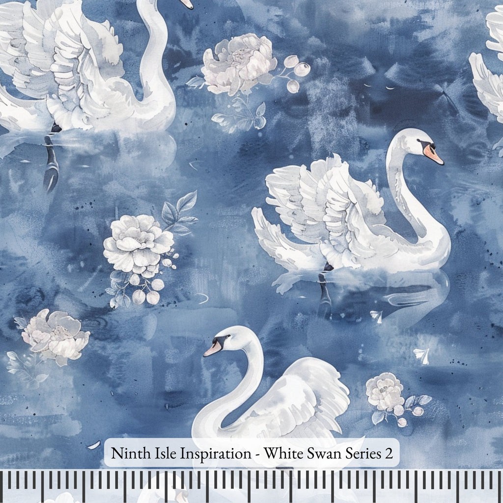 White Swan Rayon Fabric by the Yard