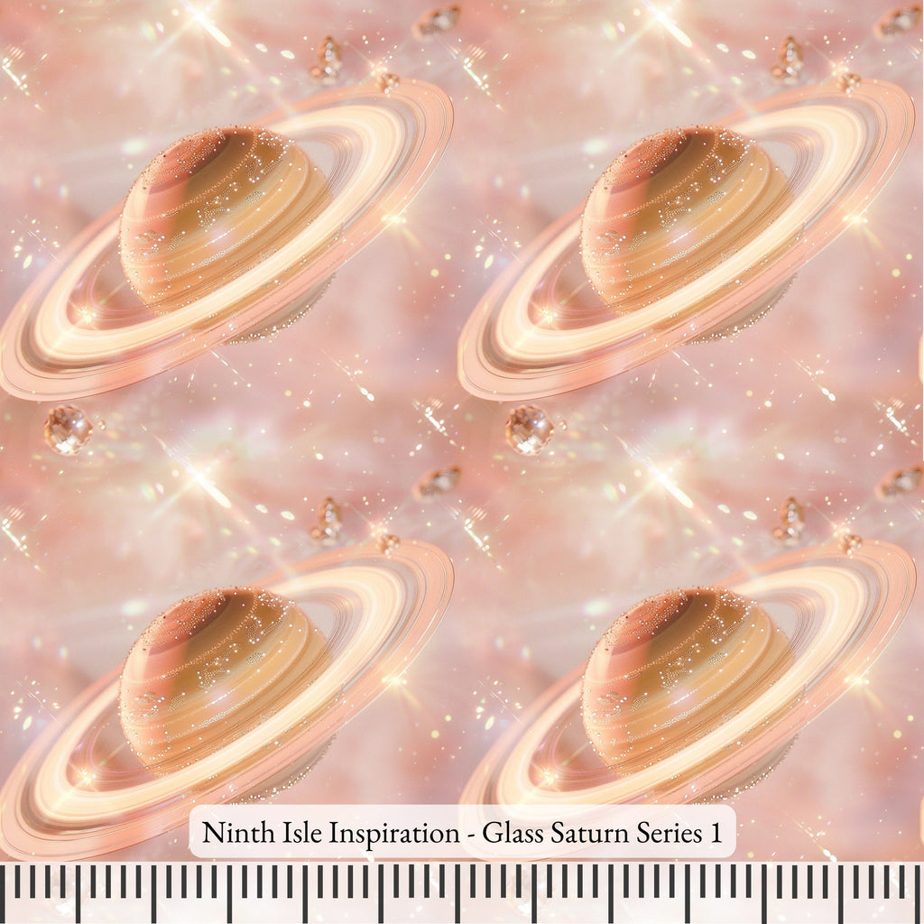 Glass Saturn Rayon Fabric by the Yard - NinthIsle Inspiration Exclusive Elegant Art Bulk Order Available