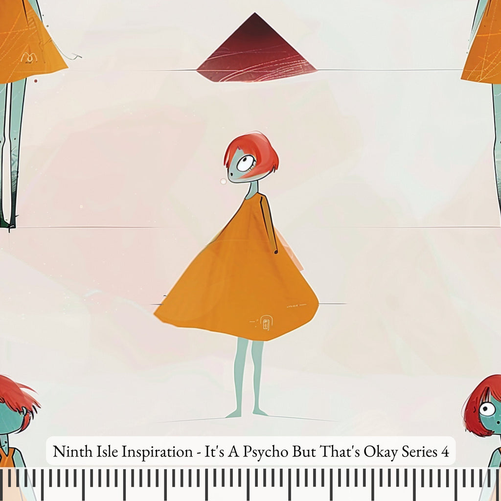 NIInspiration Print in HI by demand, It's A Psycho But That's Okay Rayon Fabric by the Yard - Bulk & Wholesale Available