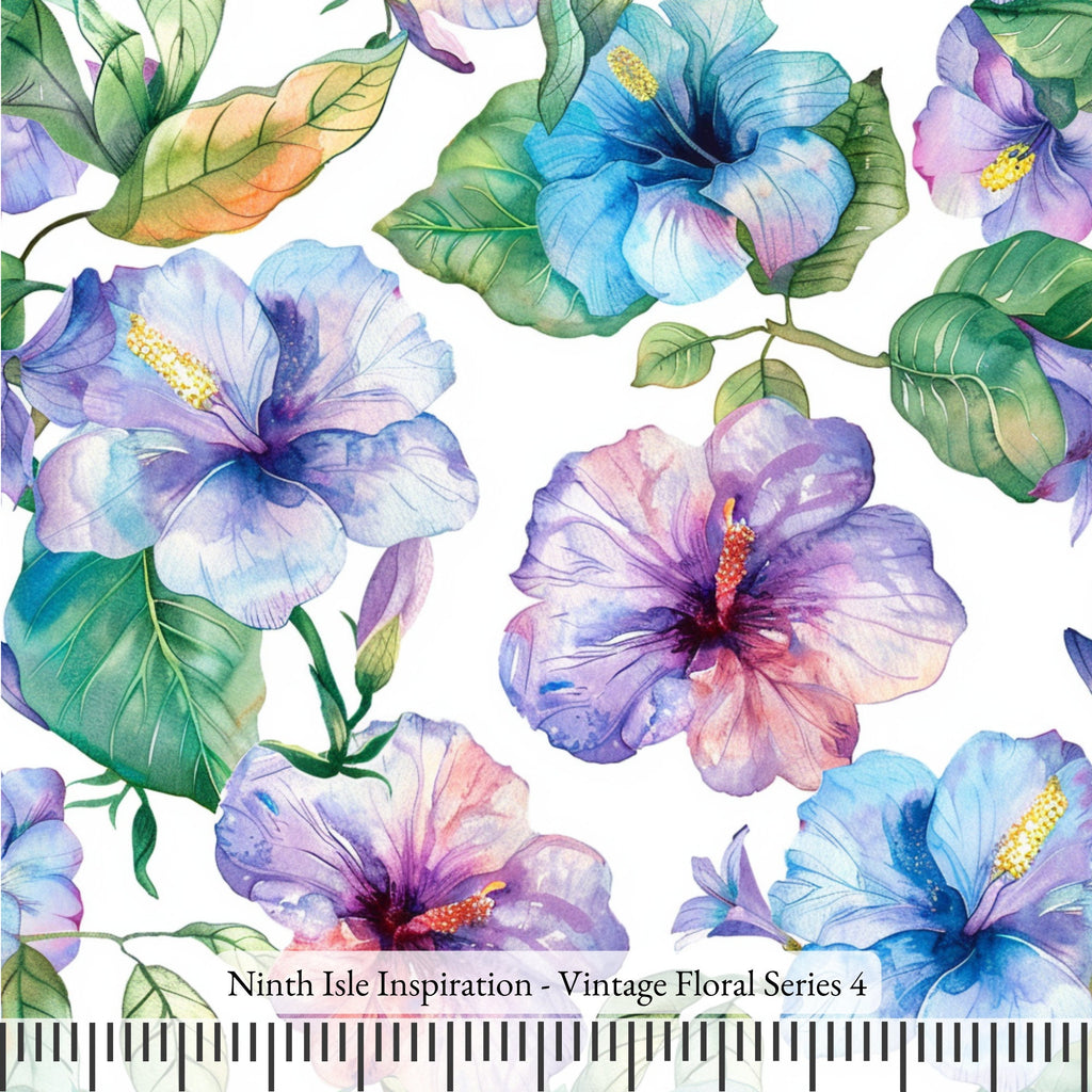 Vintage Floral Rayon Fabric by the Yard