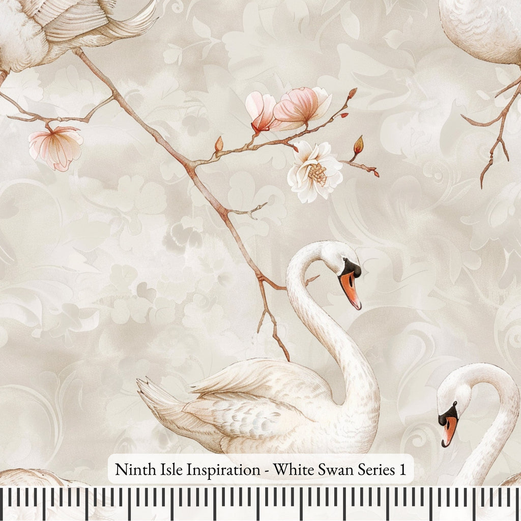 White Swan Rayon Fabric by the Yard