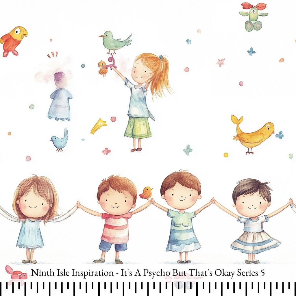 NIInspiration Print in HI by demand, It's A Psycho But That's Okay Rayon Fabric by the Yard - Bulk & Wholesale Available