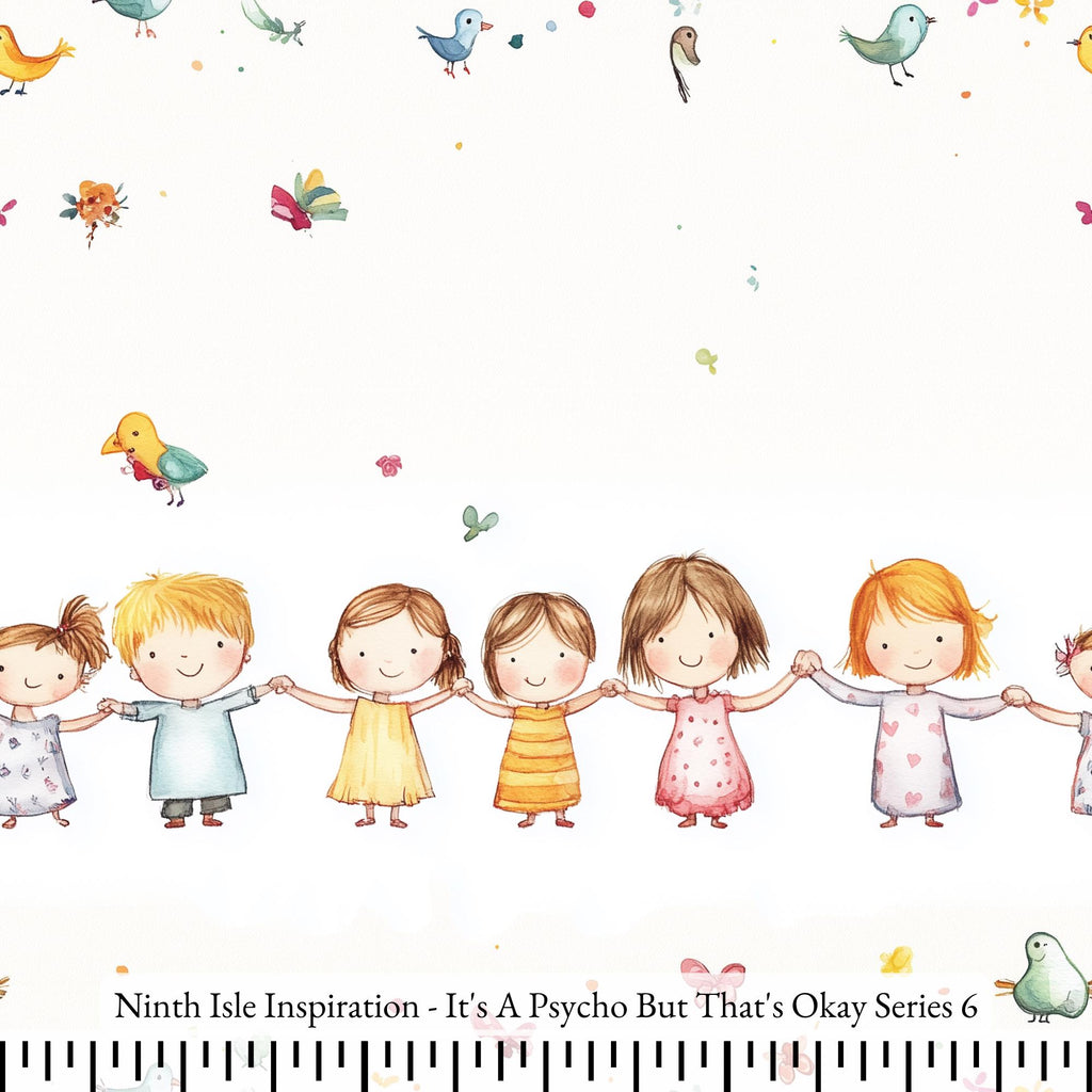 NIInspiration Print in HI by demand, It's A Psycho But That's Okay Rayon Fabric by the Yard - Bulk & Wholesale Available