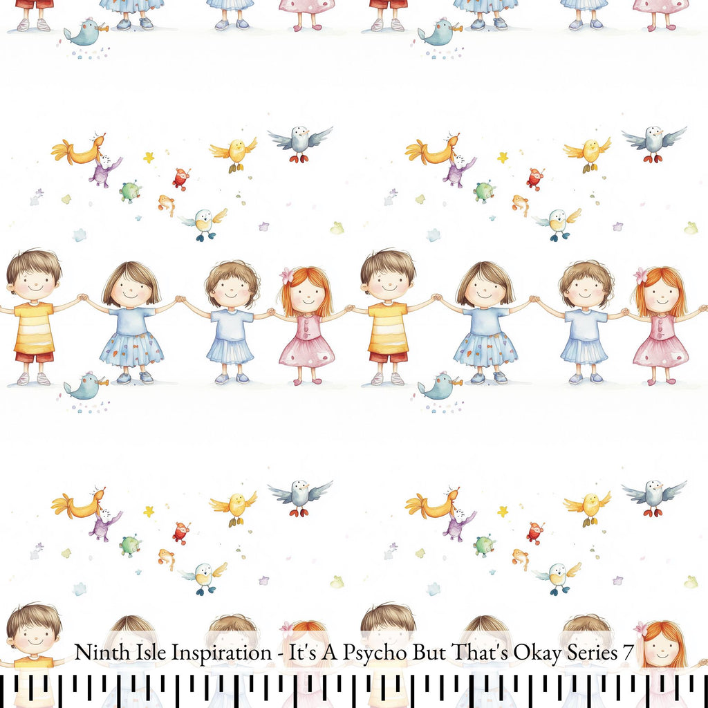 NIInspiration Print in HI by demand, It's A Psycho But That's Okay Rayon Fabric by the Yard - Bulk & Wholesale Available