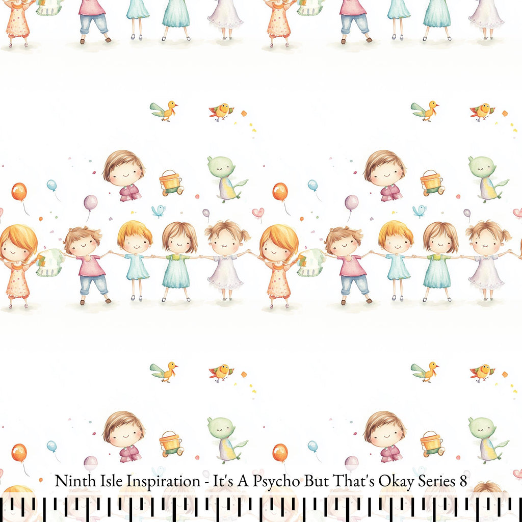 NIInspiration Print in HI by demand, It's A Psycho But That's Okay Rayon Fabric by the Yard - Bulk & Wholesale Available