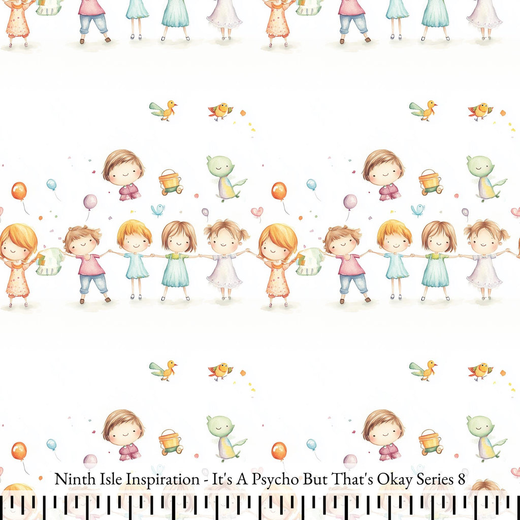 NIInspiration Print in HI by demand, It's A Psycho But That's Okay Rayon Fabric by the Yard - Bulk & Wholesale Available
