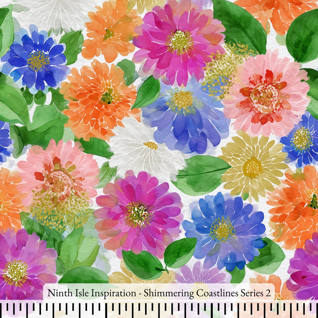 Shimmering Coastlines Rayon Fabric by the Yard