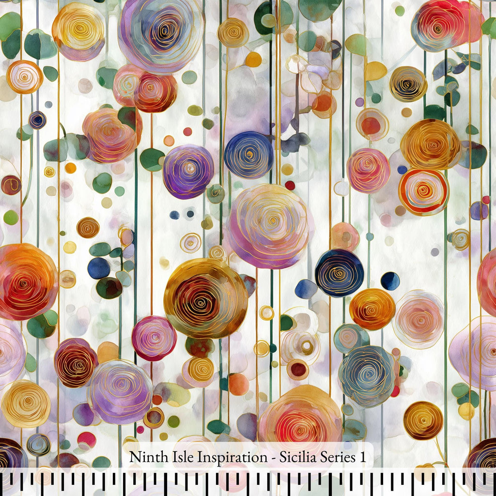 NIInspiration Print in HI, Sicilia Rayon Fabric by the Yard - Bulk & Wholesale Available