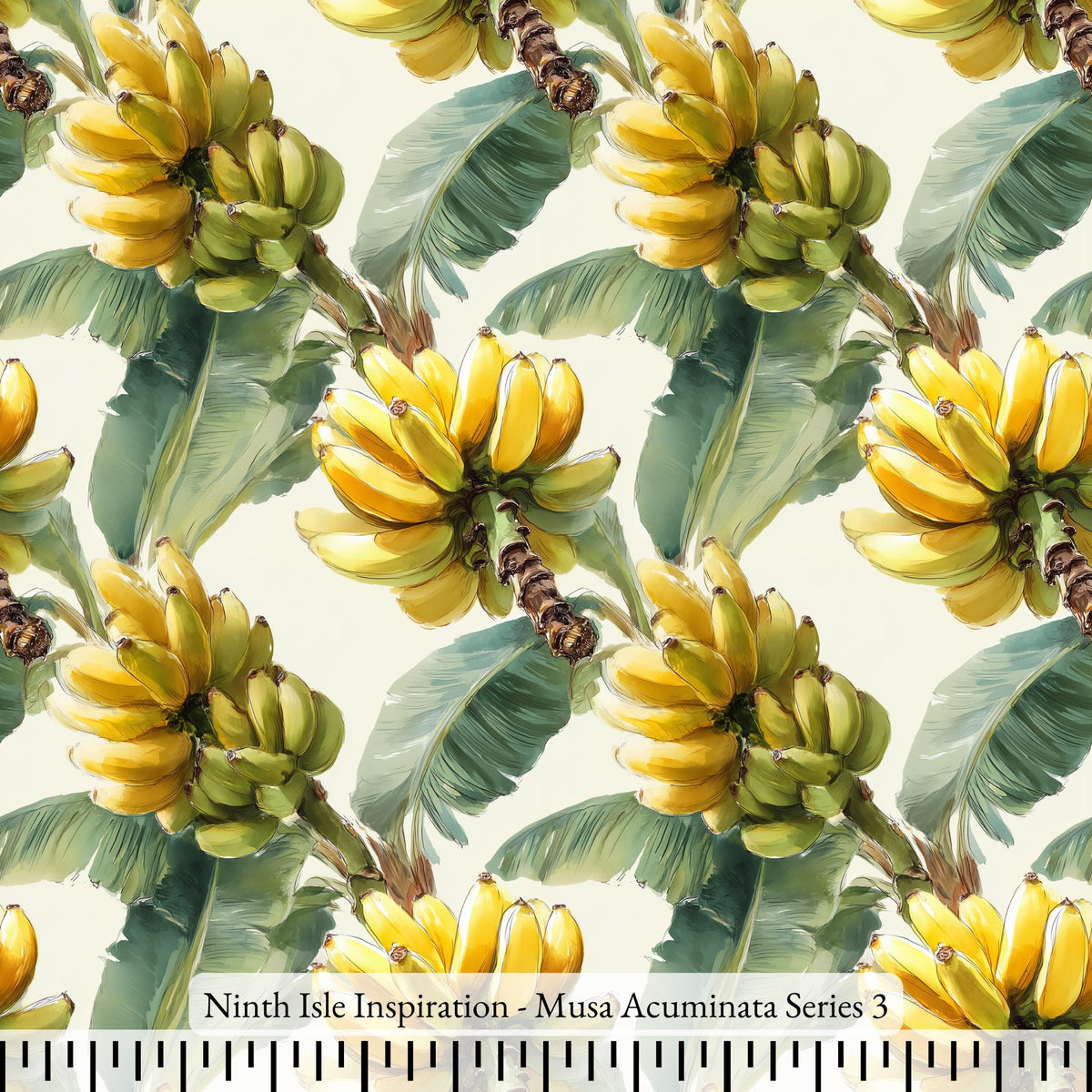 Print in Hawaii, Musa Acuminata Bananas Cotton Fabric by the Yard - Ni ...