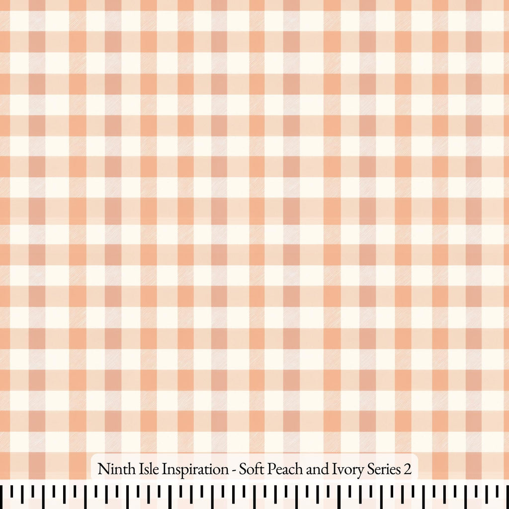 NIInspiration Print in HI, Soft Peach and Ivory Rayon Fabric by the Yard - Bulk & Wholesale Available