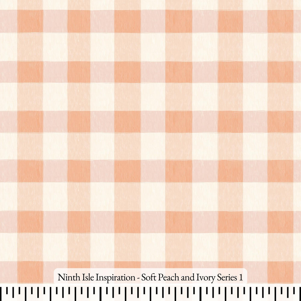 NIInspiration Print in HI, Soft Peach and Ivory Rayon Fabric by the Yard - Bulk & Wholesale Available