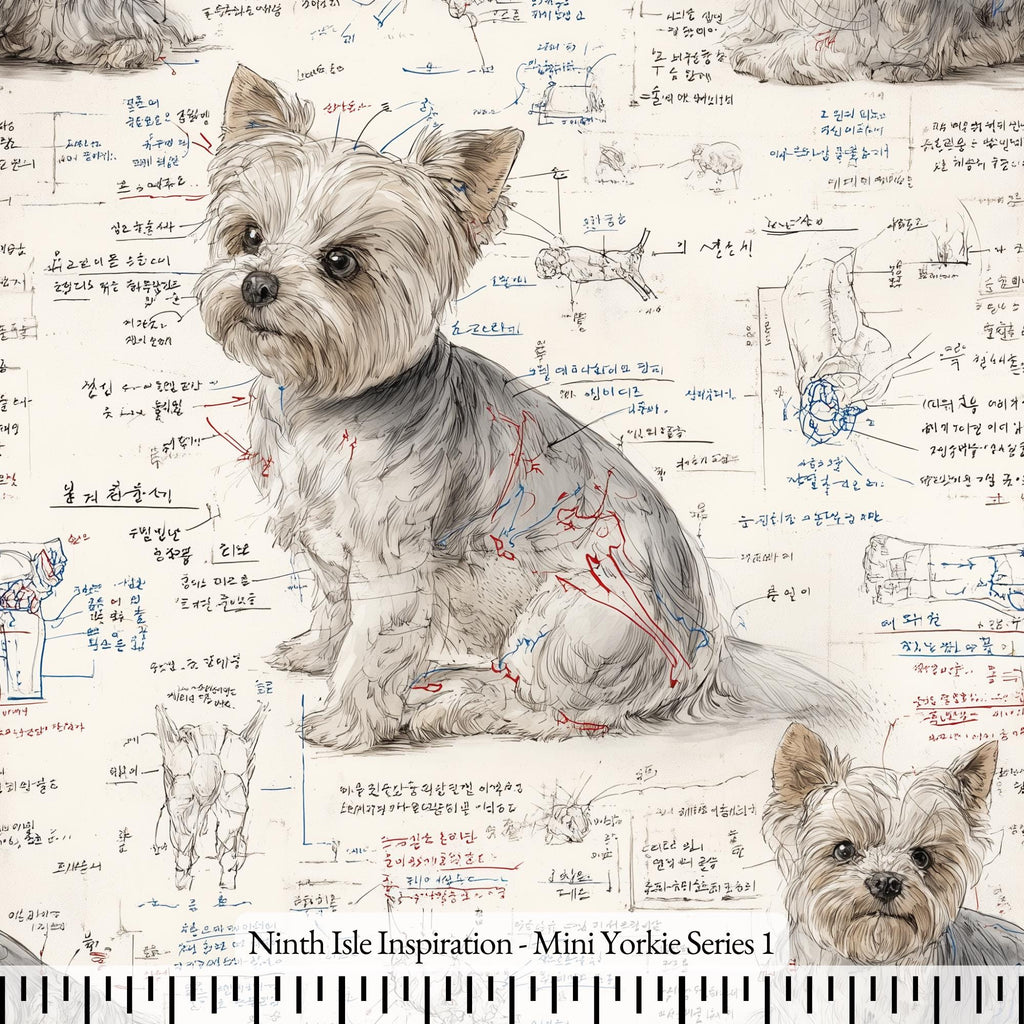Mini Yorkie Rayon Fabric by the Yard