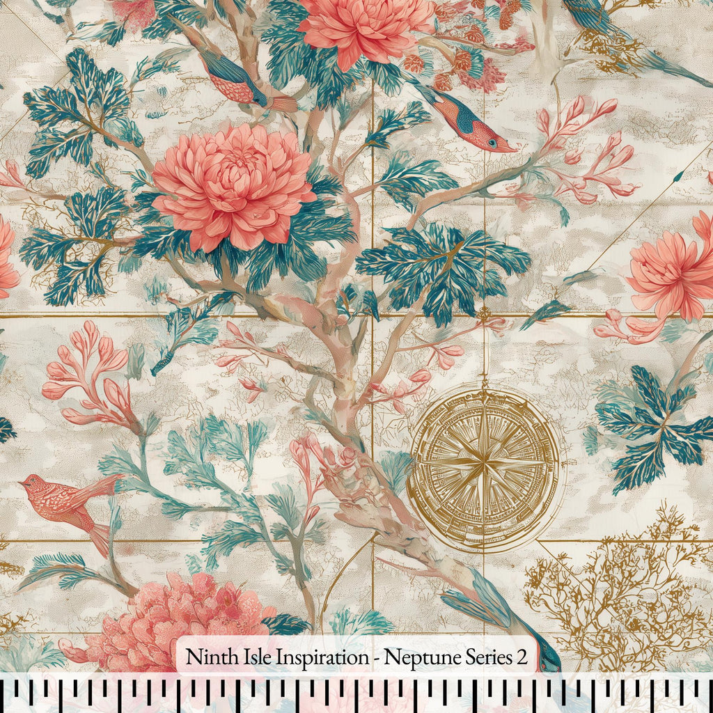 NIInspiration Print in HI by demand, Neptune Rayon Fabric by the Yard - Bulk & Wholesale Available