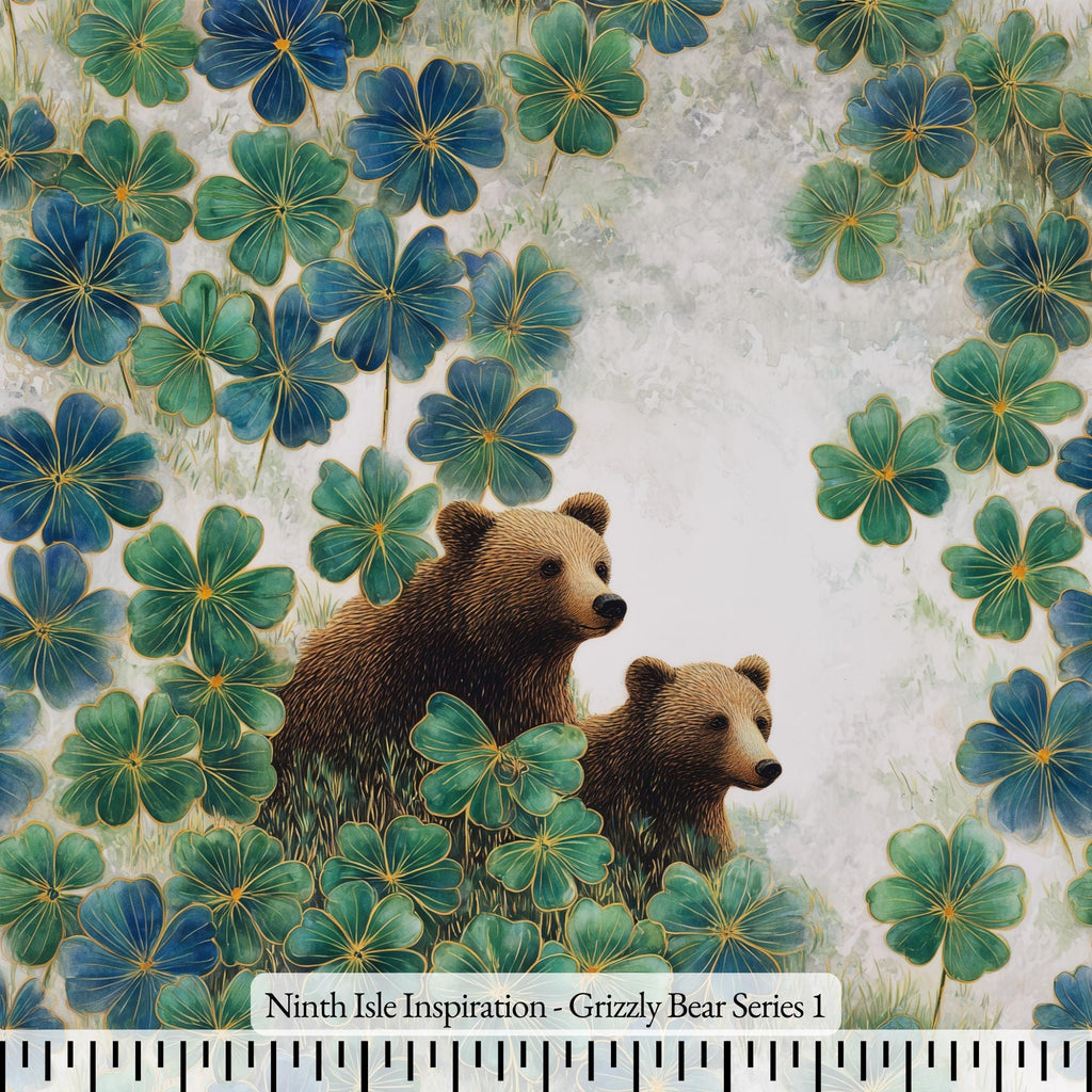 NIInspiration Print in HI, Grizzly Bear Rayon Fabric by the Yard - Bulk & Wholesale Available