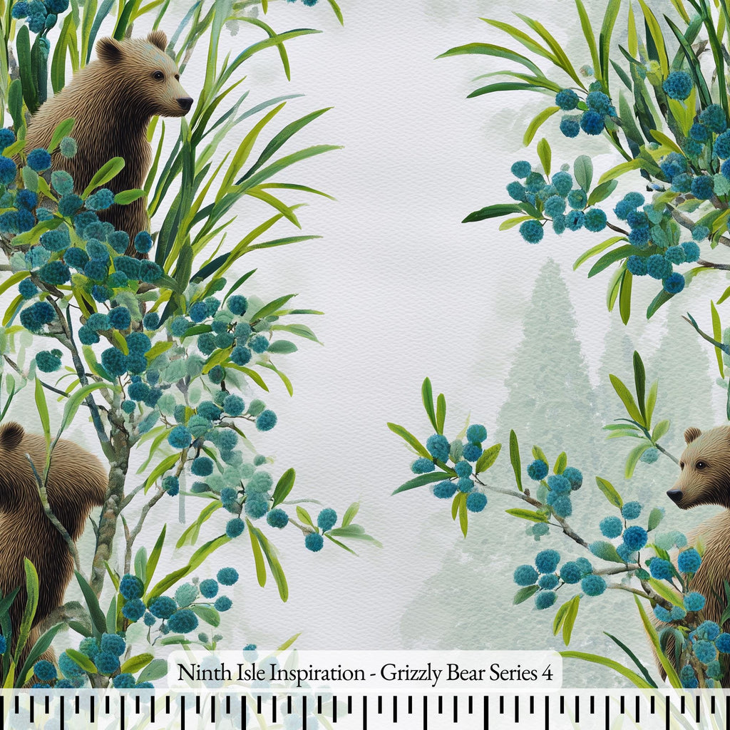 NIInspiration Print in HI, Grizzly Bear Rayon Fabric by the Yard - Bulk & Wholesale Available