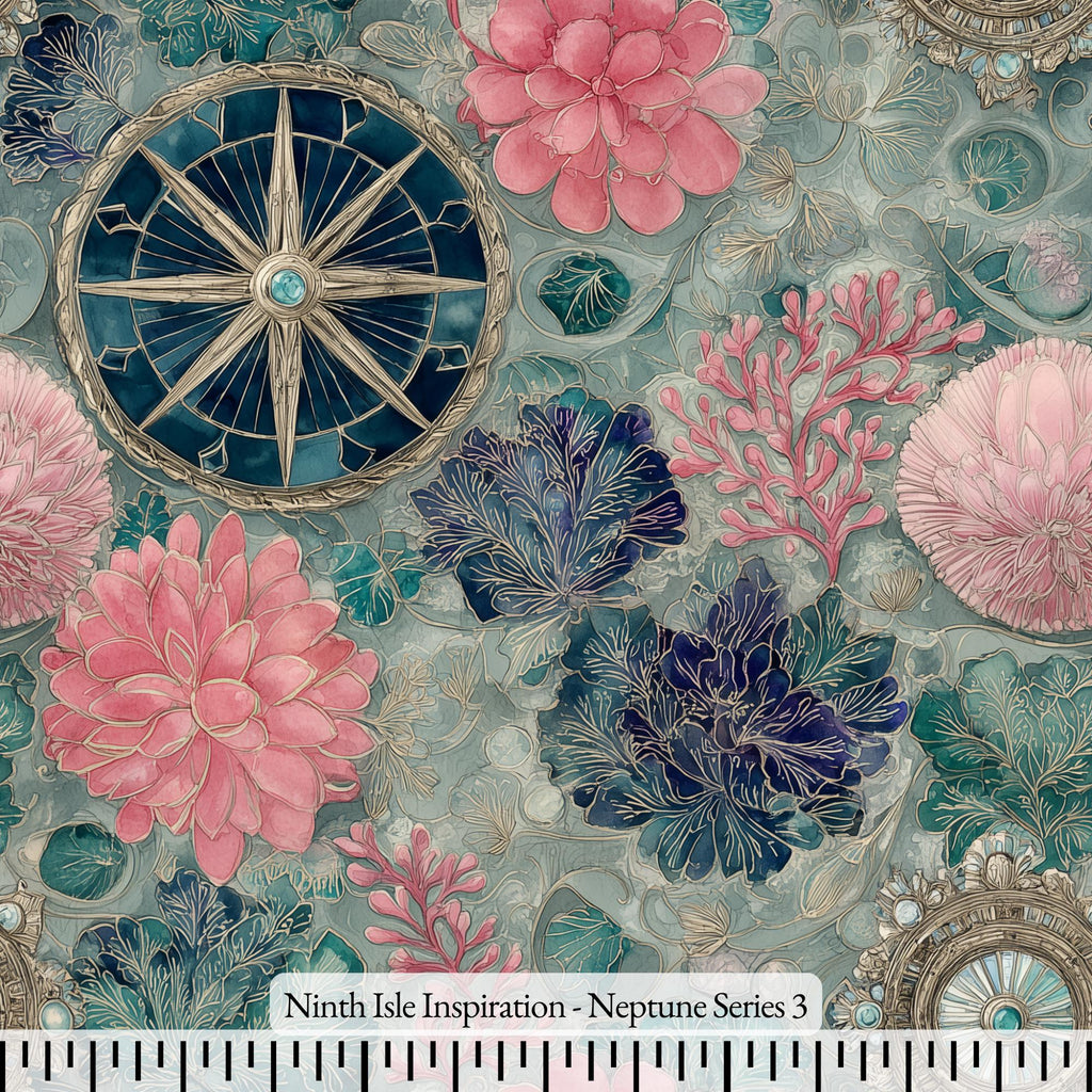 NIInspiration Print in HI by demand, Neptune Rayon Fabric by the Yard - Bulk & Wholesale Available