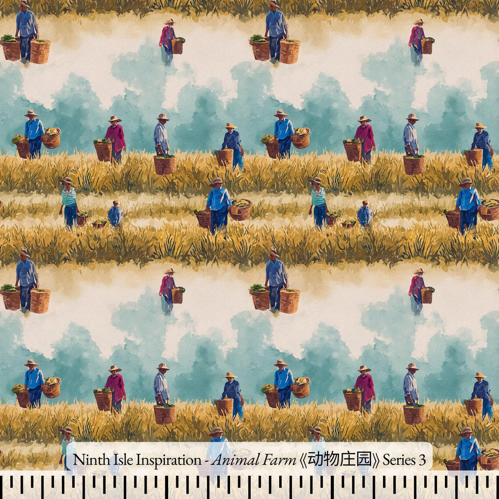 NIInspiration Print in HI by demand, Animal Farm Rayon Fabric by the Yard - Bulk & Wholesale Available