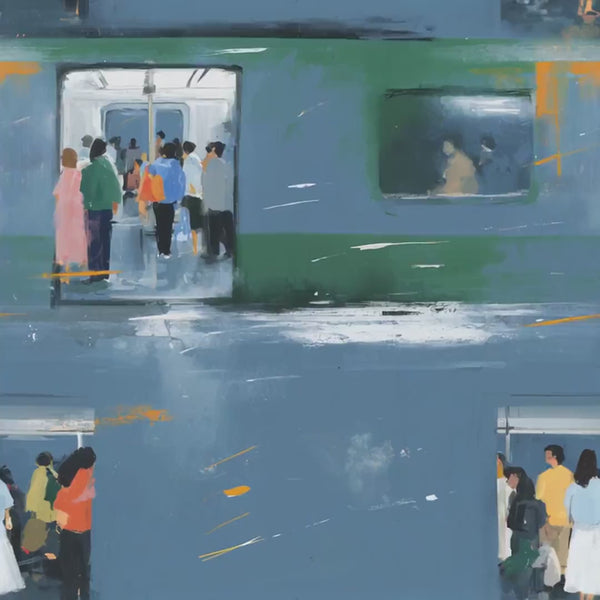 Subconscious Subway Rayon Fabric by the Yard - NinthIsle Inspiration Exclusive Elegant Art Bulk Order Available