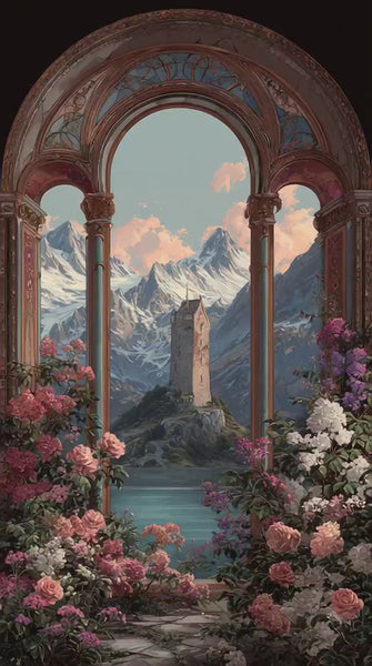 Print in Hawaii, Mystick Forest Queste Cotton Fabric by the Yard - NinthIsle Inspiration Exclusive Elegant Art Bulk Order Available