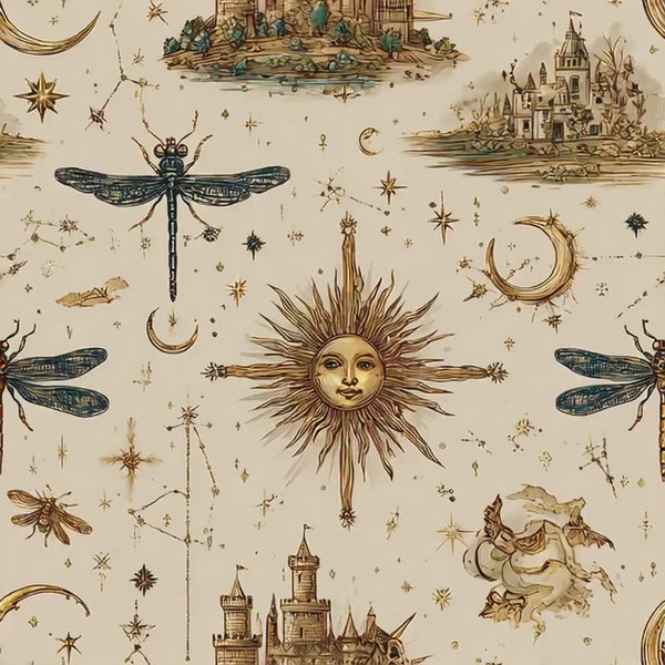 NIInspiration Print in HI, Classical Mythology Cotton Fabric by the Yard - Bulk & Wholesale Available