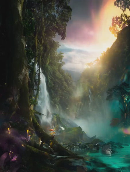 NIInspiration Print in HI, Jiuzhaigou Valley Scenic and Historic Interest Area Cotton Fabric by the Yard - Bulk & Wholesale Available