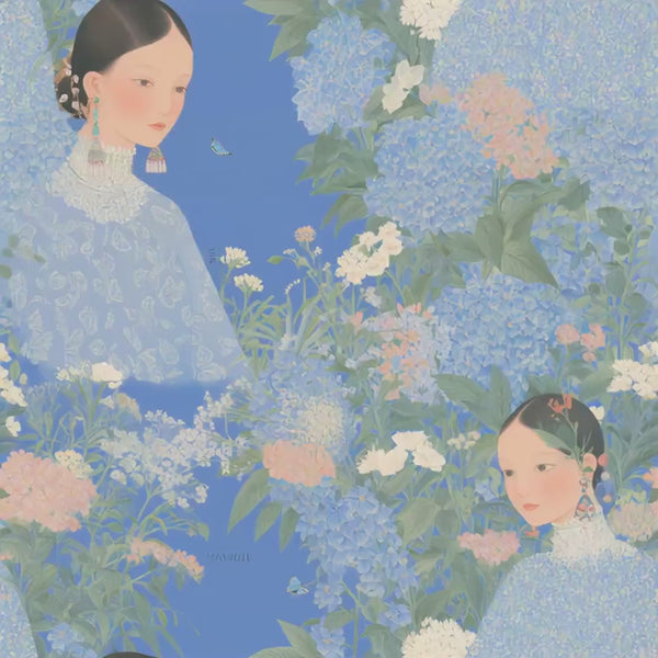 Daily Dose of Fleur de Lait Rayon Fabric by the Yard - NinthIsle Inspiration Exclusive Elegant Art Bulk Order Available