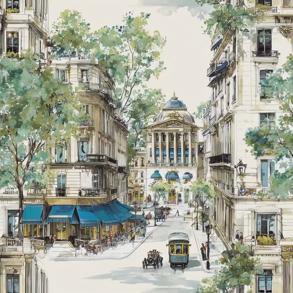 Nine Municipi of Milan Rayon Fabric by the Yard - NinthIsle Inspiration Exclusive Elegant Art Bulk Order Available