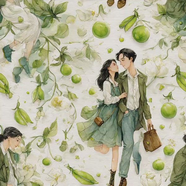 Print in Hawaii, Primavera Tofu Cotton Fabric by the Yard - NinthIsle Inspiration Exclusive Elegant Fun Fun Art Bulk Order Available