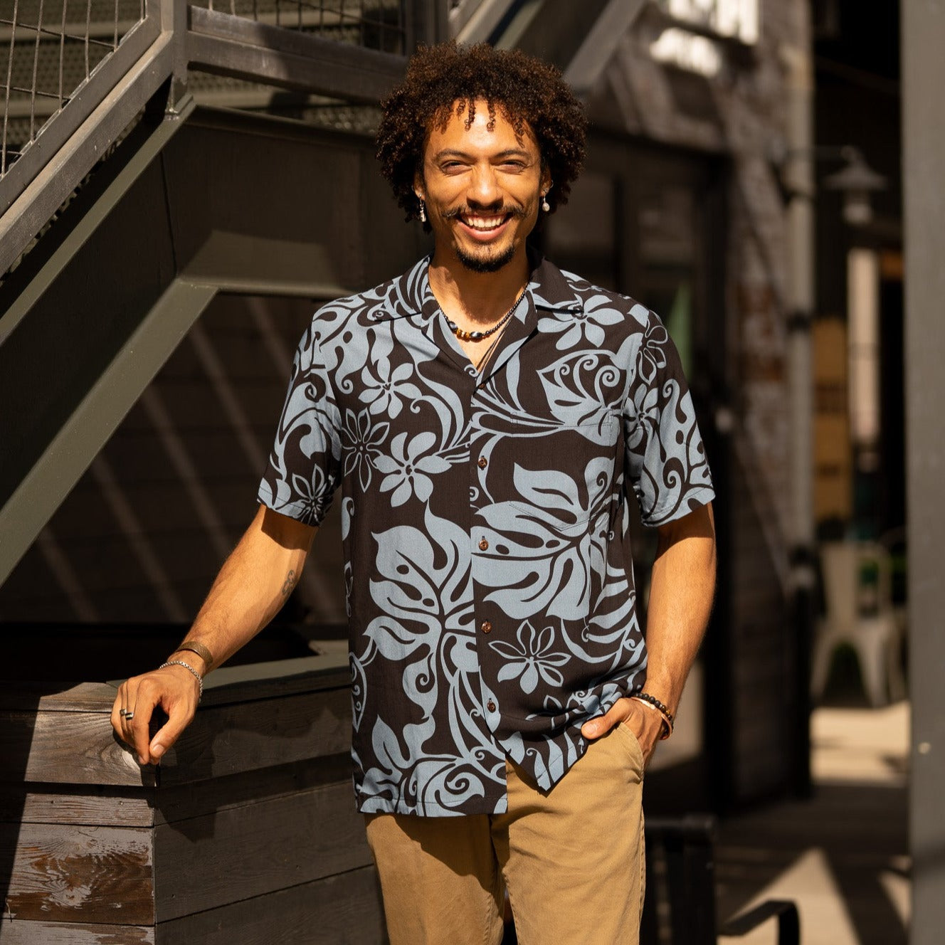 Monstera Abstract Men's Aloha Shirt, Made in Hawaii – Ninth Isle