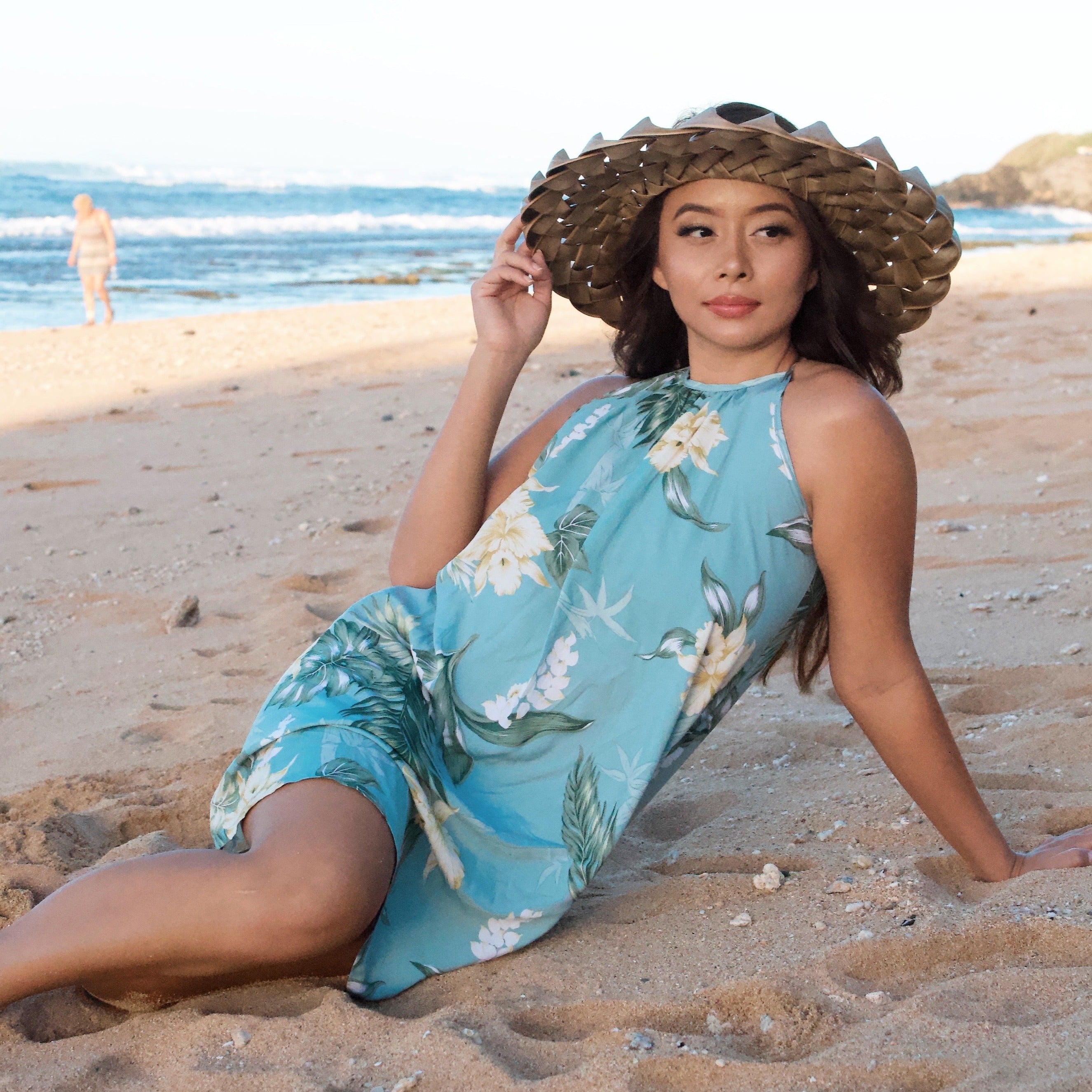 Bamboo Ginger Halter Dress, Made in Hawaii Ninth Isle Bamboo Ginger Halter Dress, Made in Hawaii Ninth Isle