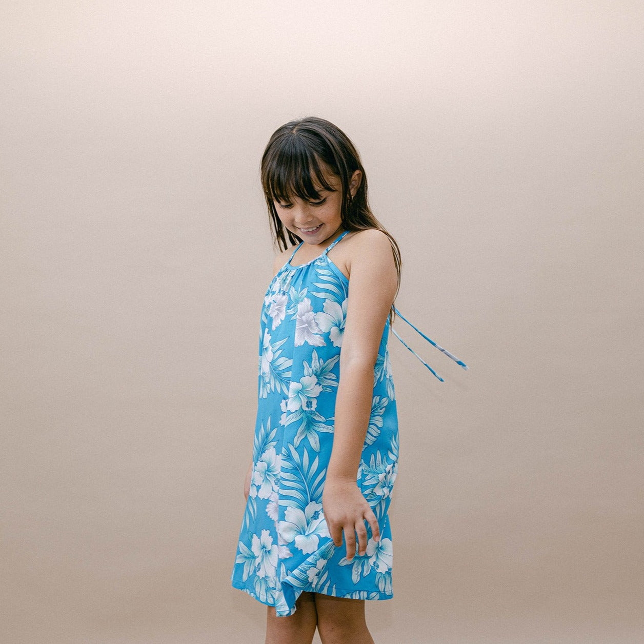 Bright Hibiscus Girl's Halter Dress, Made in Hawaii Ninth Isle Bright Hibiscus Girl's Halter Dress, Made in Hawaii Ninth Isle