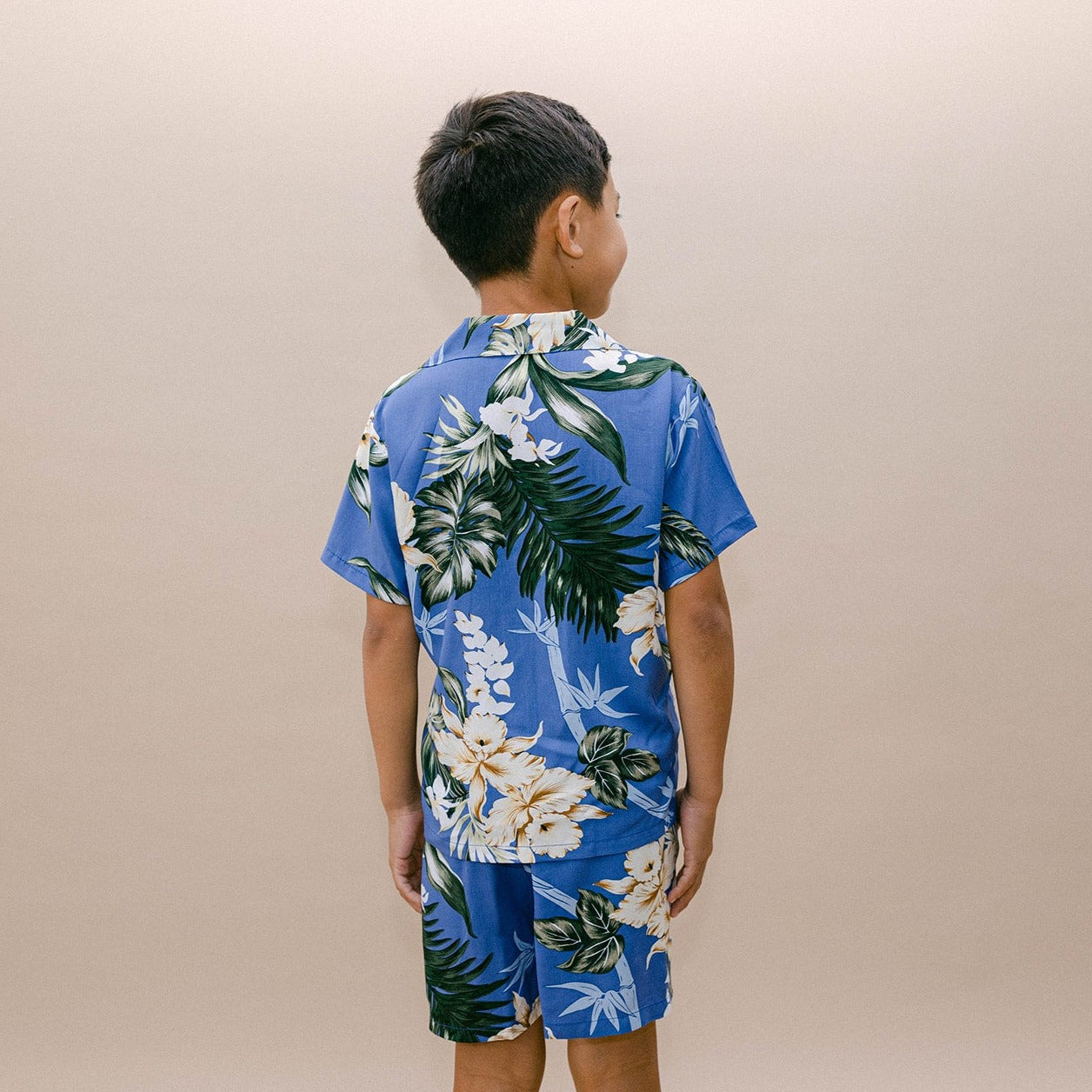 Big Hibiscus Boy's Aloha Shirt and Shorts Set, Made in Hawaii Red / 8